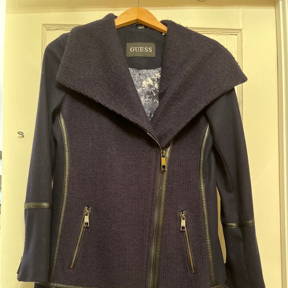 GUESS navy coat size S